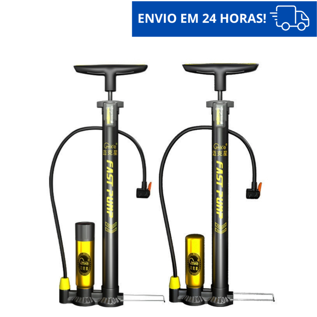 Bomba De Ar Manual Pneu Câmara Bico Fino Grosso Bike Bicicleta Moto 160psi C/ Adaptadores